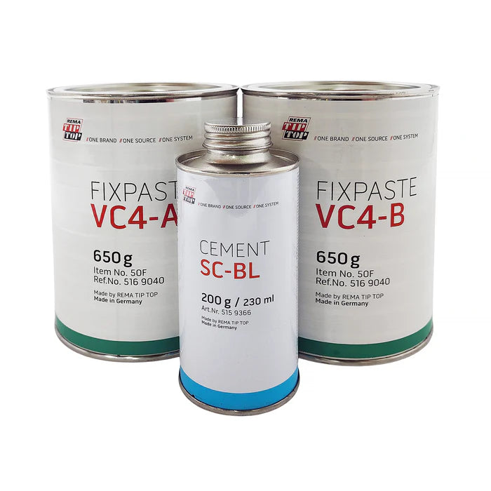 MT-RSR Rema 50F Vulcanizing Compound, 650 gm each of A & B, 225 gm Blue Cement - Flammable REM-50F