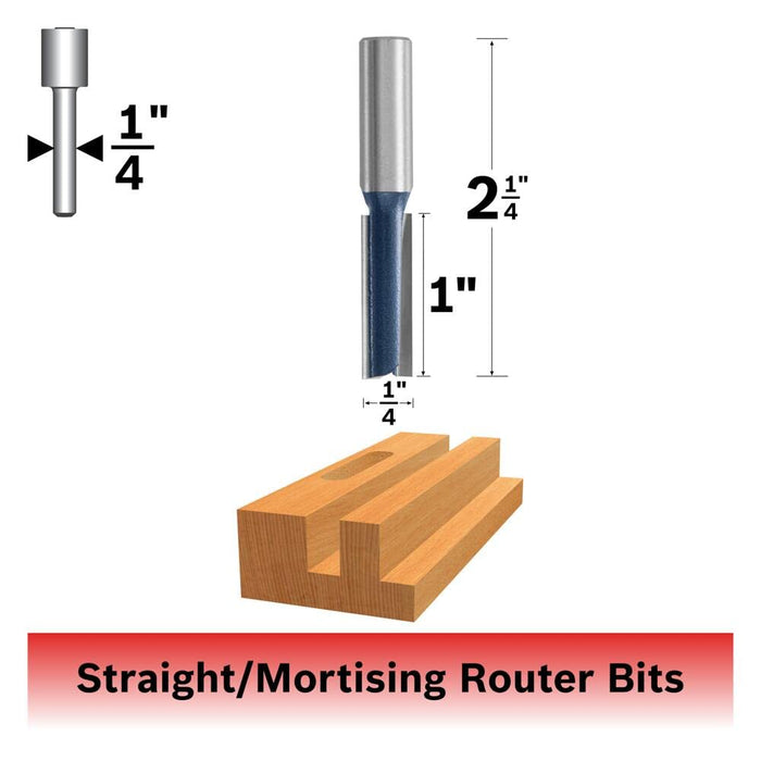 Bosch STRAIGHT BIT 1/8",   1/4" SHK., 2 FLT., C.T., (SUPER) 85613M