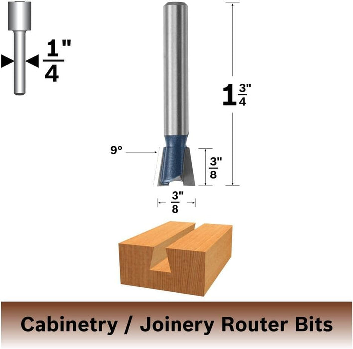 Bosch DOVETAIL BIT 3/8" CUT, 9°,   1/4" SHK., C.T. (SUPER) 84700M