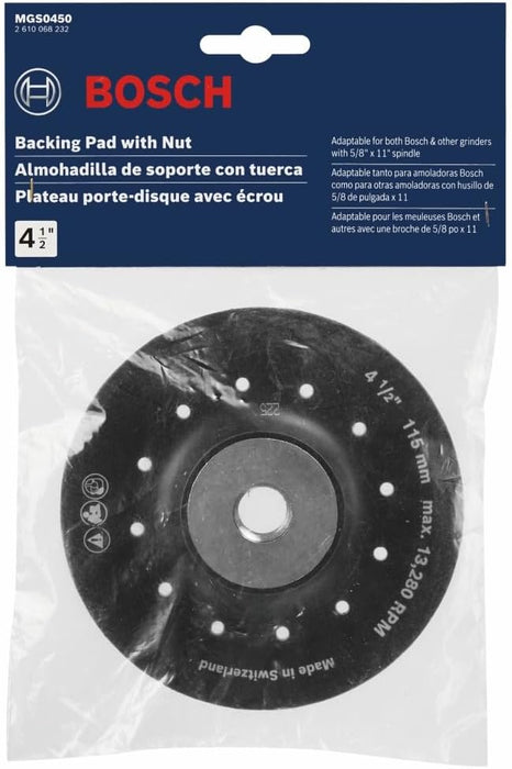 Bosch 4-1/2" BACKING PAD W/ LOCK NUT MGS0450