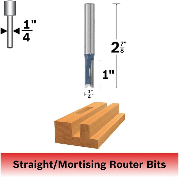 Bosch STRAIGHT BIT 1/4",   1/4" SHK., 2 FLT., C.T. (SUPER) 85459M