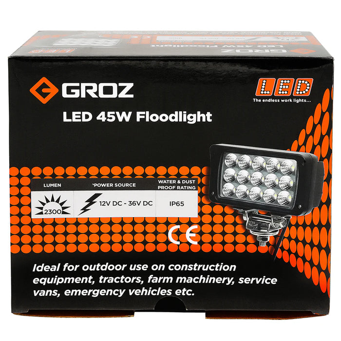 Groz LED 45W Floodlight, 2300 Lumens 55029