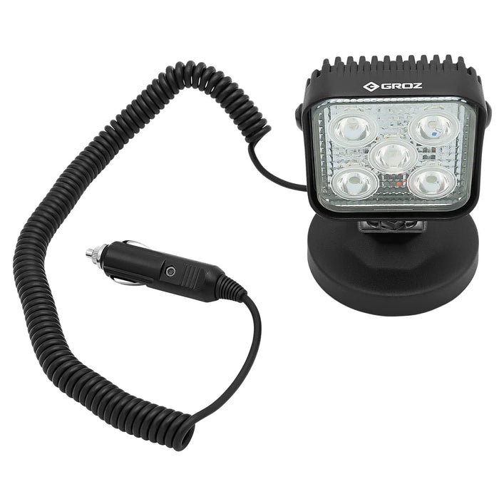 Groz LED 15W Work Light with Magnetic Base and Cigarette Plug Adapter 55034