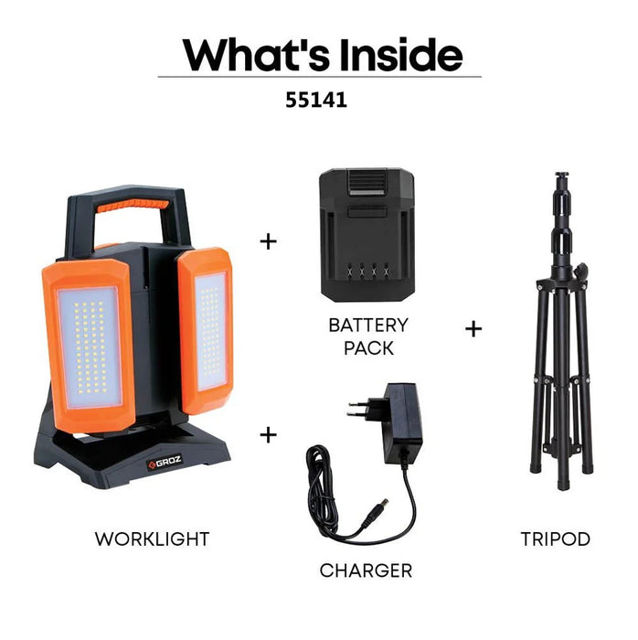 Groz Dual Multi-Directional Work Light - With Tripod or Work Light Only 55140