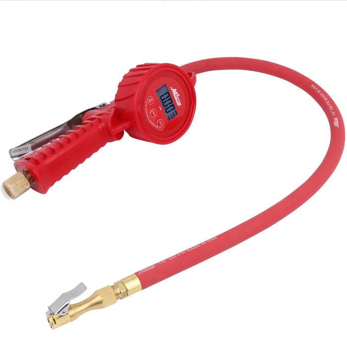 Milton 555e 555e Digital Tire Inflator Gauge, used on multiple vehicle types, measures from 5 to 220 PSI, ± 1 PSI Accuracy