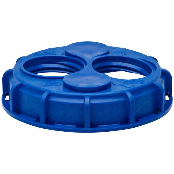 Zeeline ZE5792 - 6” Dual Bung IBC Center Cap (Blue)