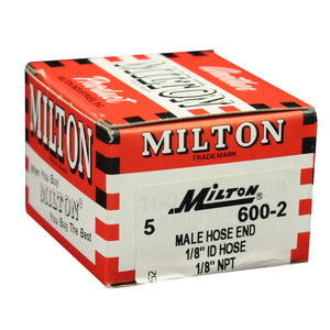 Milton 600-2 1/8" MNPT 1/8" ID Hose End Fitting (Box of 5)