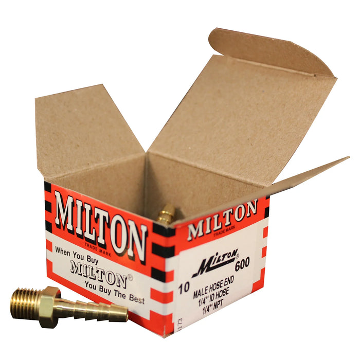 Milton 600 1/4" MNPT 1/4" ID Hose End Fitting (Box of 10)