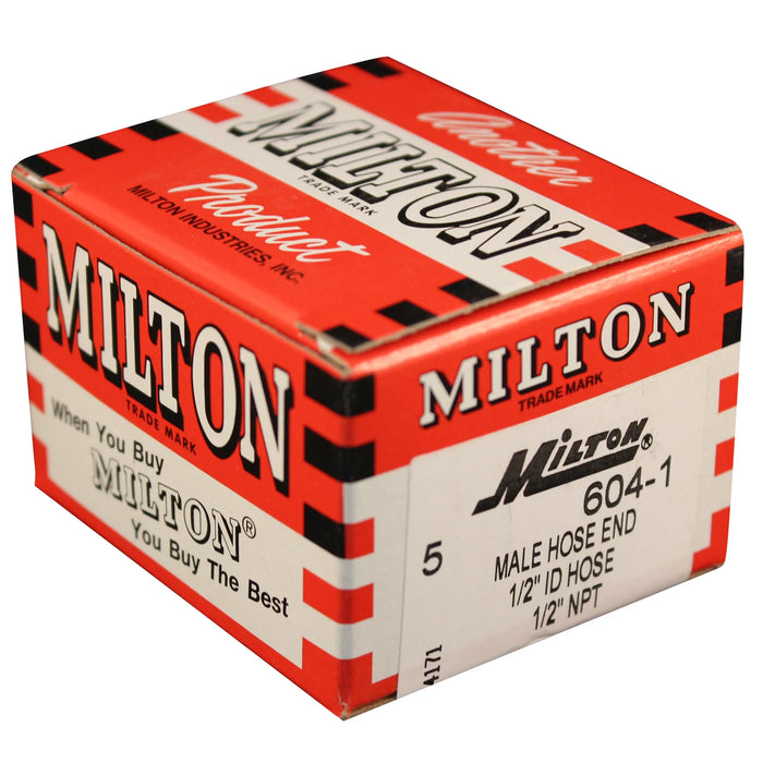 Milton 604-1 1/2" MNPT 1/2" ID Hose End Fitting (Box of 5)