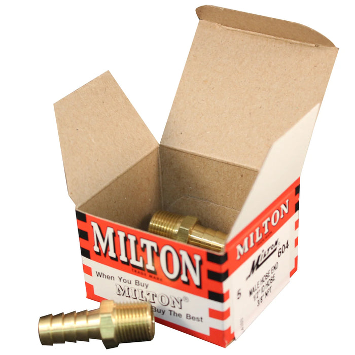 Milton 604 3/8" MNPT 1/2" ID Hose End Fitting (Box of 5)