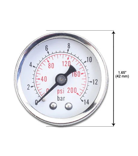 Groz Pressure Gauge Dual PSI/BAR Scale with Back Mount - 1/8" or 1/4" NPT 60636
