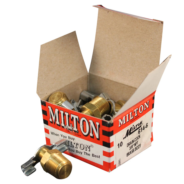 Milton 614-6 3/8" Compressor Tank Drain Cock (Box of 10)