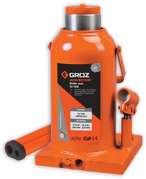 Groz Welding Type Bottle Jack with Load, 4, 12, 20, 32, or 50 Ton Capacities 61711