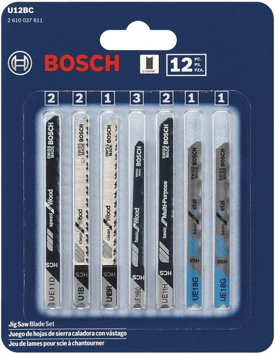 Bosch 12-PC U-SHANK JIGSAW BLADE SET U12BC