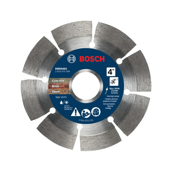 Bosch 4" PREMIUM DIAMOND BLADE SEGMENTED RIM 7/8", 20MM, 5/8" ARBOR DBS0402