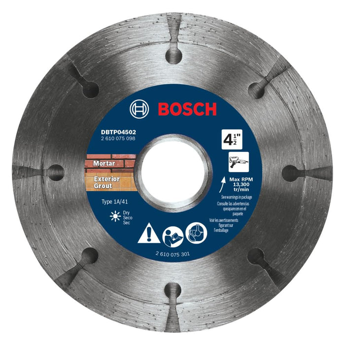 Bosch 4.5" PREM DIAMOND BLADE SDWCH 1/4" TUCKPOINTING 7/8" ARBOR DBTP04502