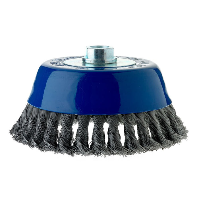 Bosch 6" CUP BRUSH, KNOTTED, CARBON STEEL,  5/8" X 11" ARBOR WBS511
