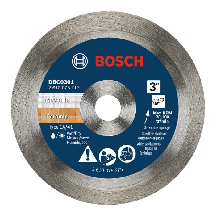 Bosch 3" STANDARD DIAMOND BLADE CONTINUOUS RIM 3/8" ARBOR DBC0301