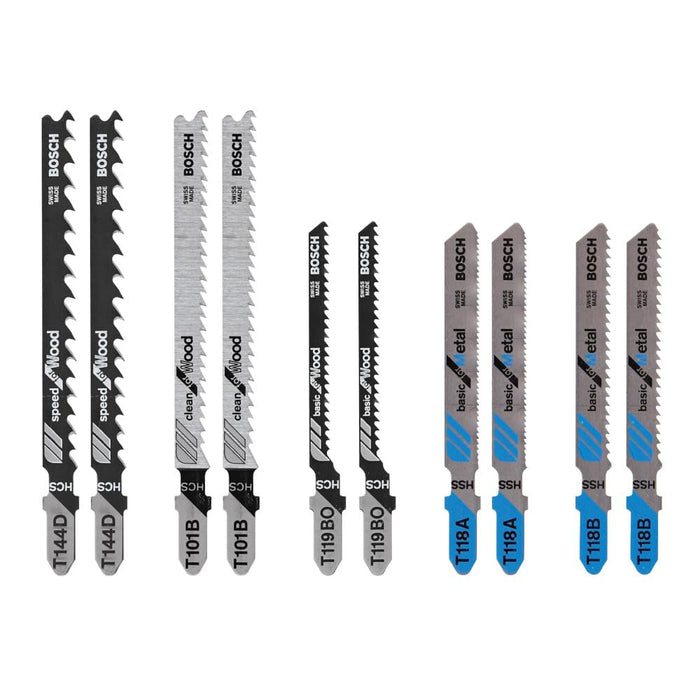 Bosch 10PC T-SHANK JIG BLADE SET T5002A