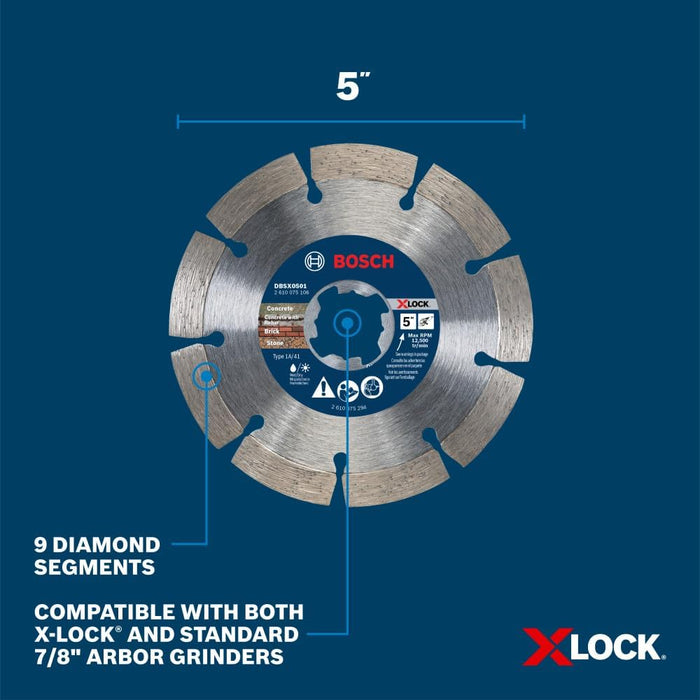Bosch 5" STANDARD  XLOCK DIAMOND BLADESEGMENTED DBSX0501