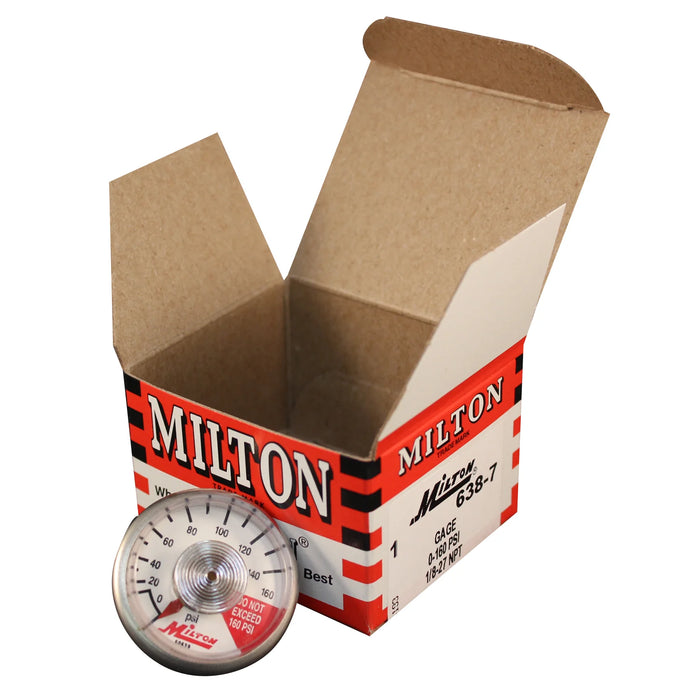 Milton 638-7 1/8" NPT Center Back Mount Pressure Gauge