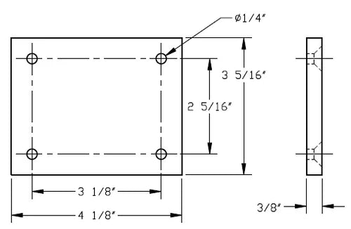 MT-RSR Rotary Rubber Arm Pad - Rectangular (Pack of 4) 6511-4