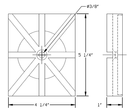 MT-RSR Rectangular Rubber Pads Kits 4PK 36-10B-100S