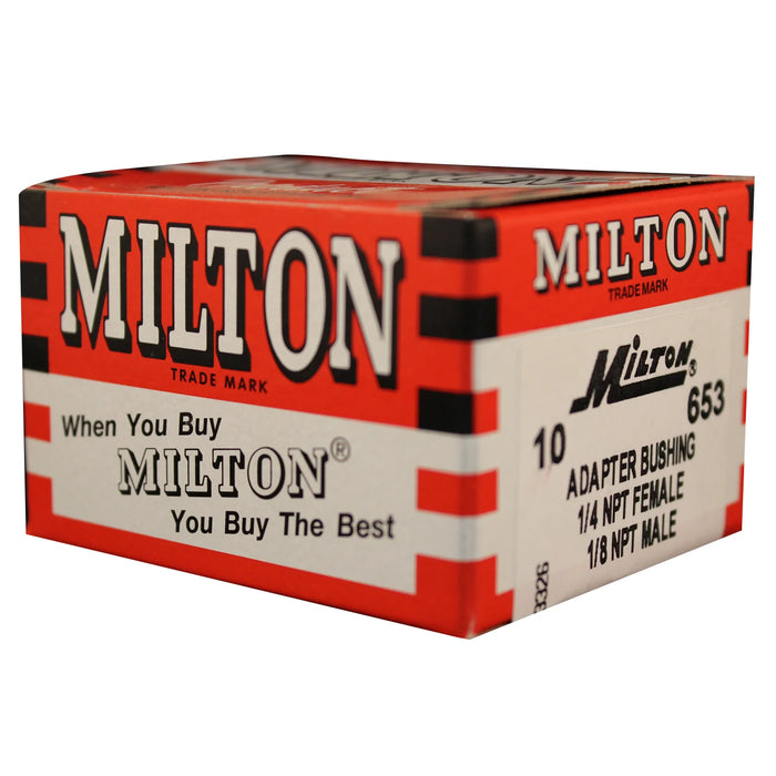 Milton 653 1/4" FNPT x 1/8" MNPT Hose Fitting Adapter (Box of 10)