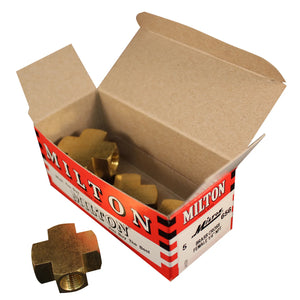 Milton 656 1/4" FNPT Brass Cross Hose Fitting (Box of 5)