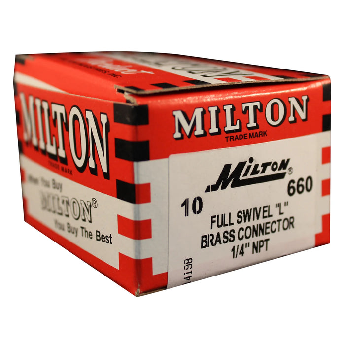 Milton 660 1/4" NPT L Swivel Adapter (Box of 10)