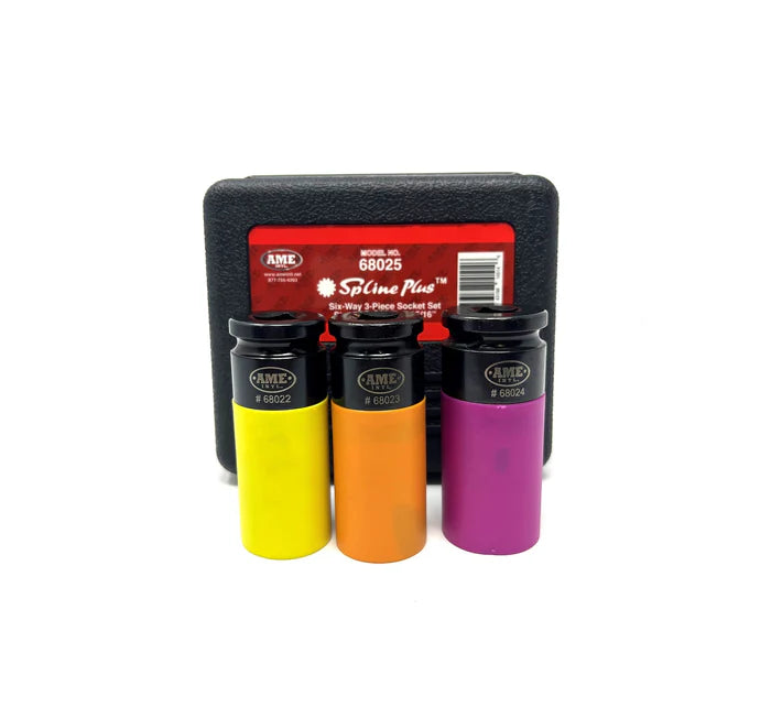 MT-RSR "6-Way" 3 Piece Spline-Plus Socket Set, 1/2" Drive - For SUV/LT 68025