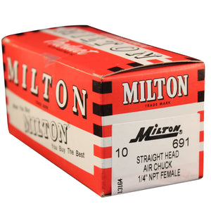 691 Milton 1/4" FNPT Straight Head Air Chuck (Box of 10)