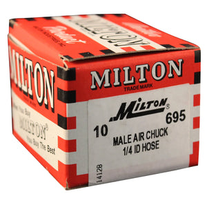 Milton 695 1/4" ID Hose Barb Air Chuck (Box of 10)