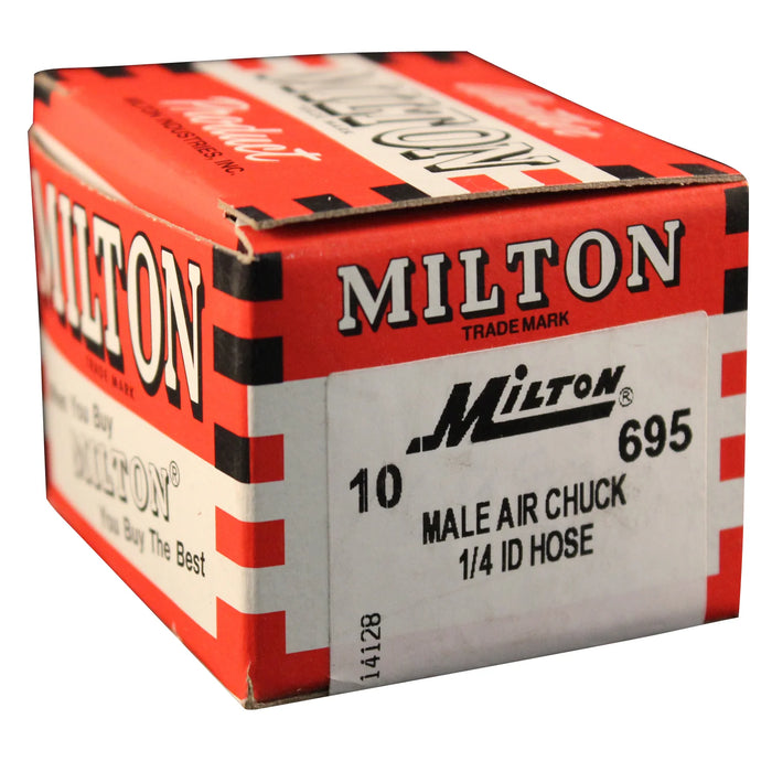 Milton 695 1/4" ID Hose Barb Air Chuck (Box of 10)