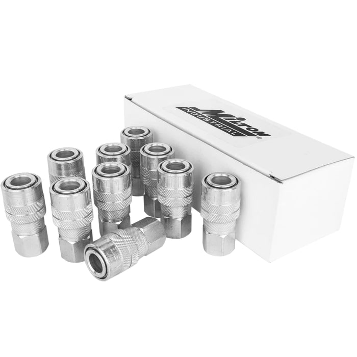 Zeeline S-715ST - Milton® 1/4" FNPT Industrial Interchange (M-STYLE®) Quick-Connect Steel Coupler (Box Of 10 Retail Package)