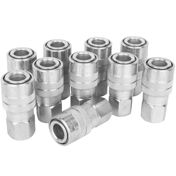 Milton S-715ST 1/4" FNPT Industrial Interchange (M-STYLE®) Quick-Connect Steel Coupler (Pack of 10)