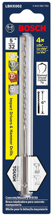 Bosch 5/32" X 6" ROUND SHANK HAMMER DRILL MASONRY BIT LBH002