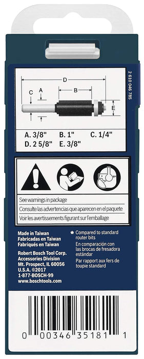 Bosch CT 3/8 X 1 FLUSH TRIM W/BB 2F 1/4S 85268MC