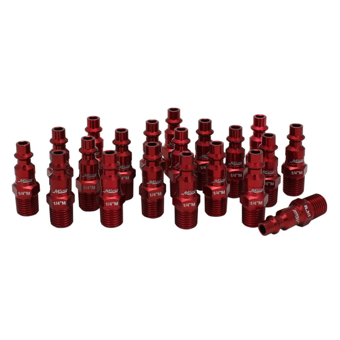 Milton 728MC-20 COLORFIT® Plugs (M-STYLE®, Red) - 1/4" NPT (Box of 20)