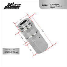 Load image into Gallery viewer, Milton 743BK 5 In ONE® Universal Quick-Connect Coupler, 1/4&quot; NPT