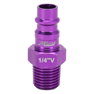 Milton 760VC-20 COLORFIT® HIGHFLOWPRO® Plugs (V-Style, Purple) - 1/4" NPT Male (Box of 20)