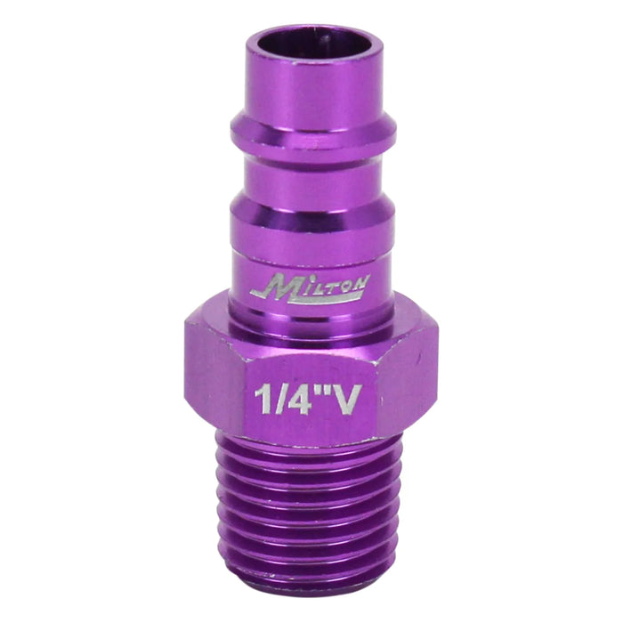 Milton 761VC-20 COLORFIT® HIGHFLOWPRO® Plugs (V-Style, Purple) - 1/4" NPT (Box of 20)