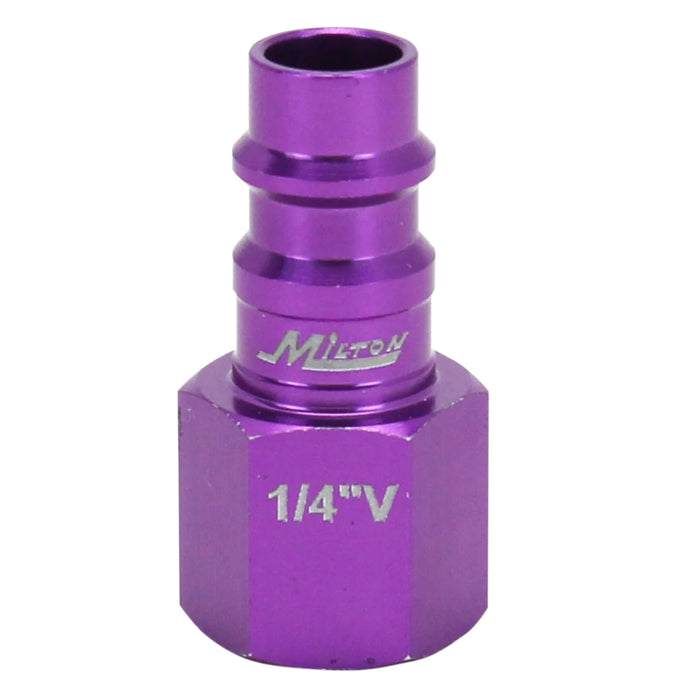 Milton 761VC-20 COLORFIT® HIGHFLOWPRO® Plugs (V-Style, Purple) - 1/4" NPT (Box of 20)