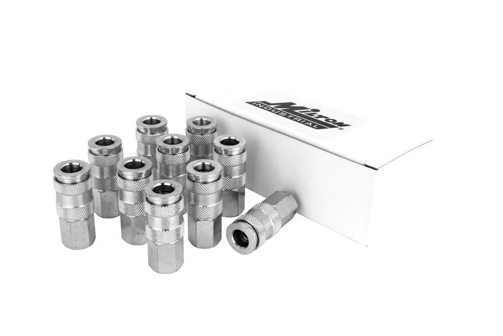 Zeeline S-764ST - Milton® 1/4" FNPT High Flow (V-Style) Quick-Connect Steel Coupler (Box Of 10 Retail Packaging)