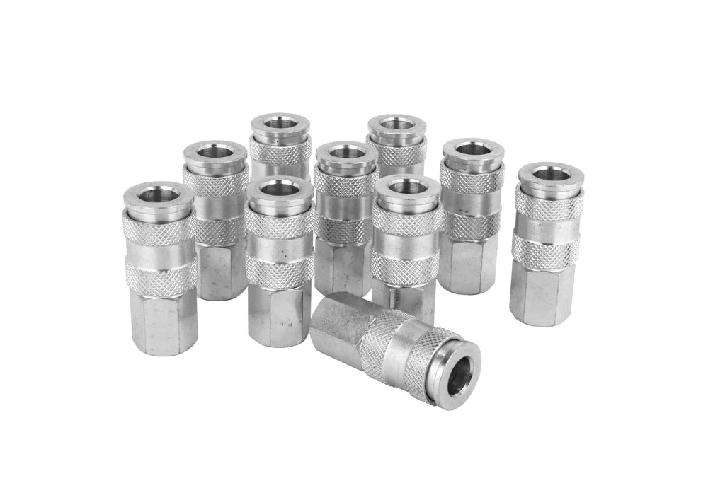 Zeeline S-764ST - Milton® 1/4" FNPT High Flow (V-Style) Quick-Connect Steel Coupler (Box Of 10 Retail Packaging)