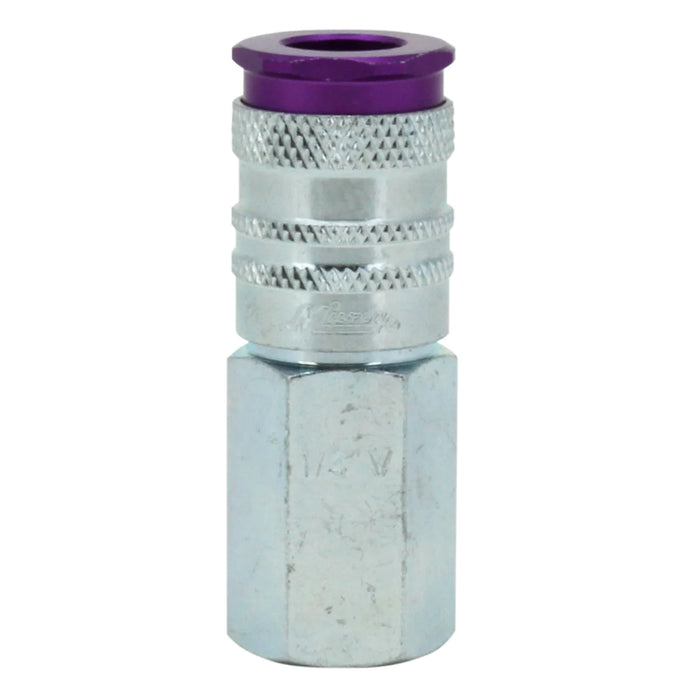 Milton 764VC COLORFIT® HIGHFLOWPRO® Couplers (V-Style, Purple) - 1/4" NPT (Box of 10)