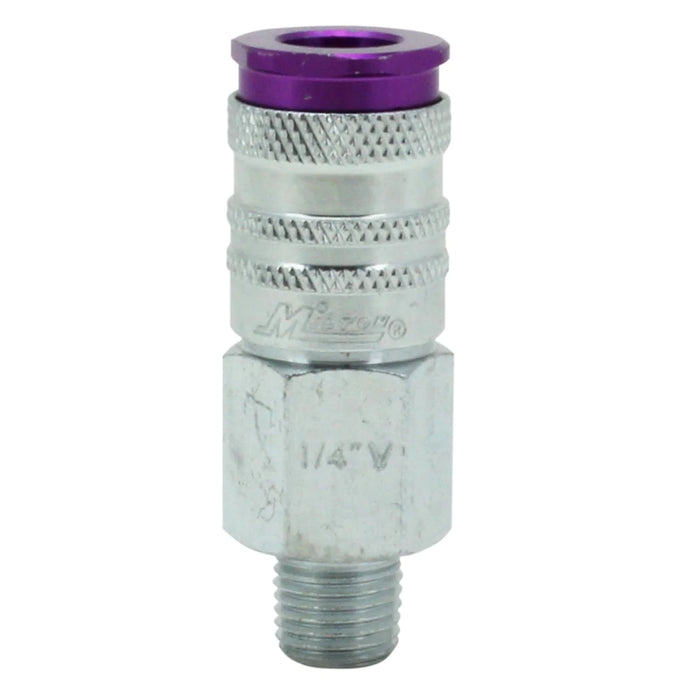 Milton 764VC COLORFIT® HIGHFLOWPRO® Couplers (V-Style, Purple) - 1/4" NPT (Box of 10)