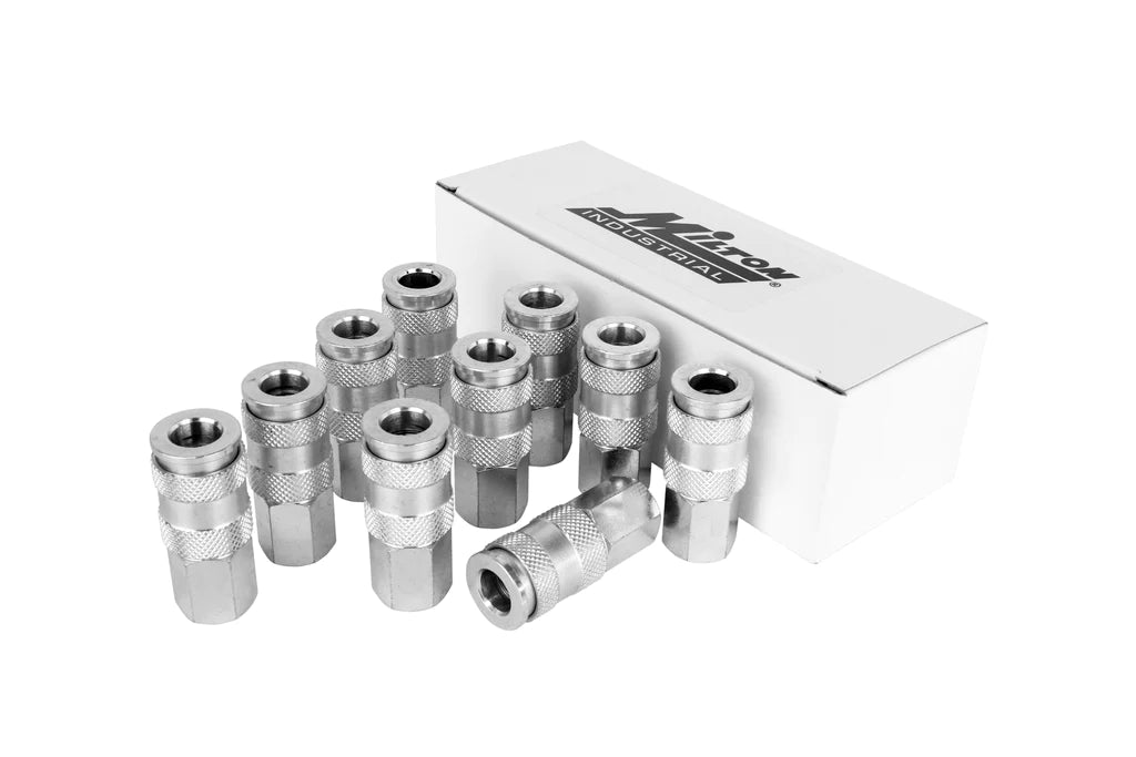 Zeeline S-766ST - Milton® 3/8" FNPT High Flow (V-Style) Quick-Connect Steel Coupler (Box Of 10 Retail Packaging)