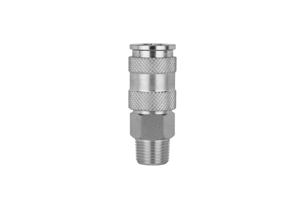 Milton 767ST 3/8" MNPT High Flow (V-Style) Quick-Connect Steel Coupler (Box of 10)