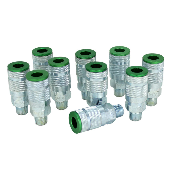 Milton 776AC COLORFIT® Couplers (A-Style, Green) - 1/4" NPT (Box of 10)